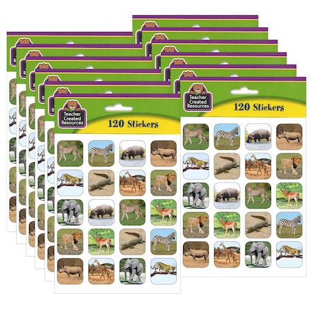 Teacher Created Resources Safari Animals Stickers, PK1440 TCR5468